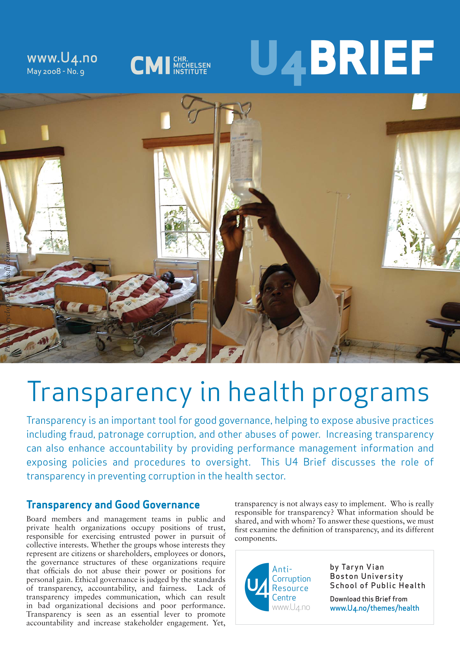 Transparency in Health Programmes