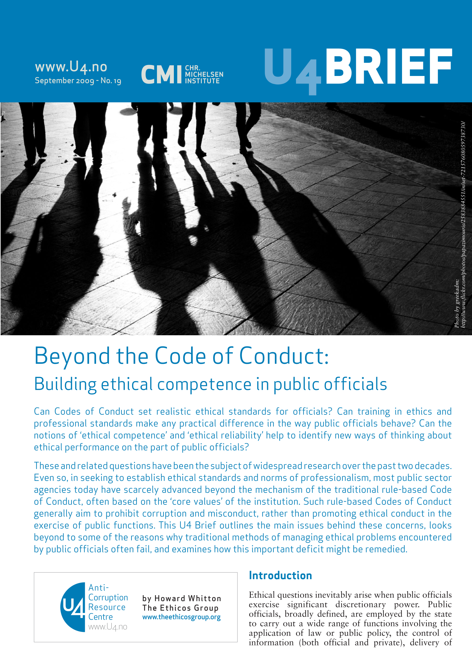 Beyond the code of conduct: Building ethical competence in public officials