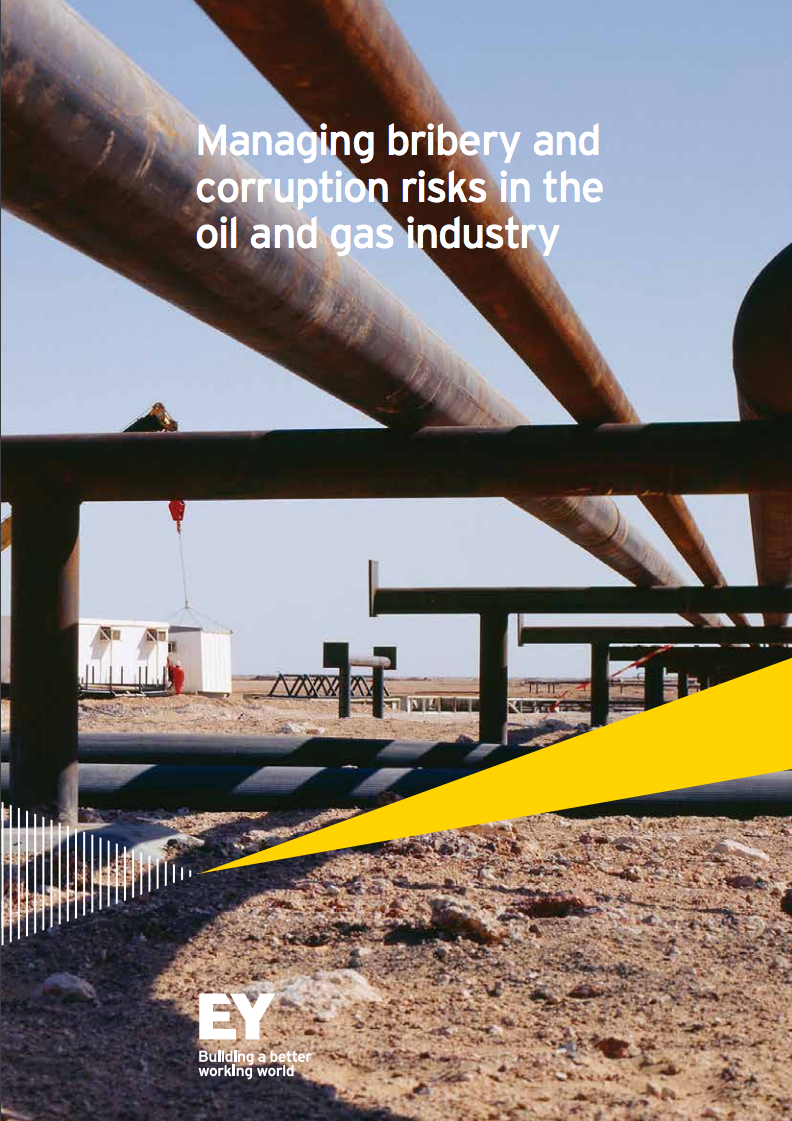 Earnst and Young report cover on managing bribery and corruption risks in the oil and gas industry