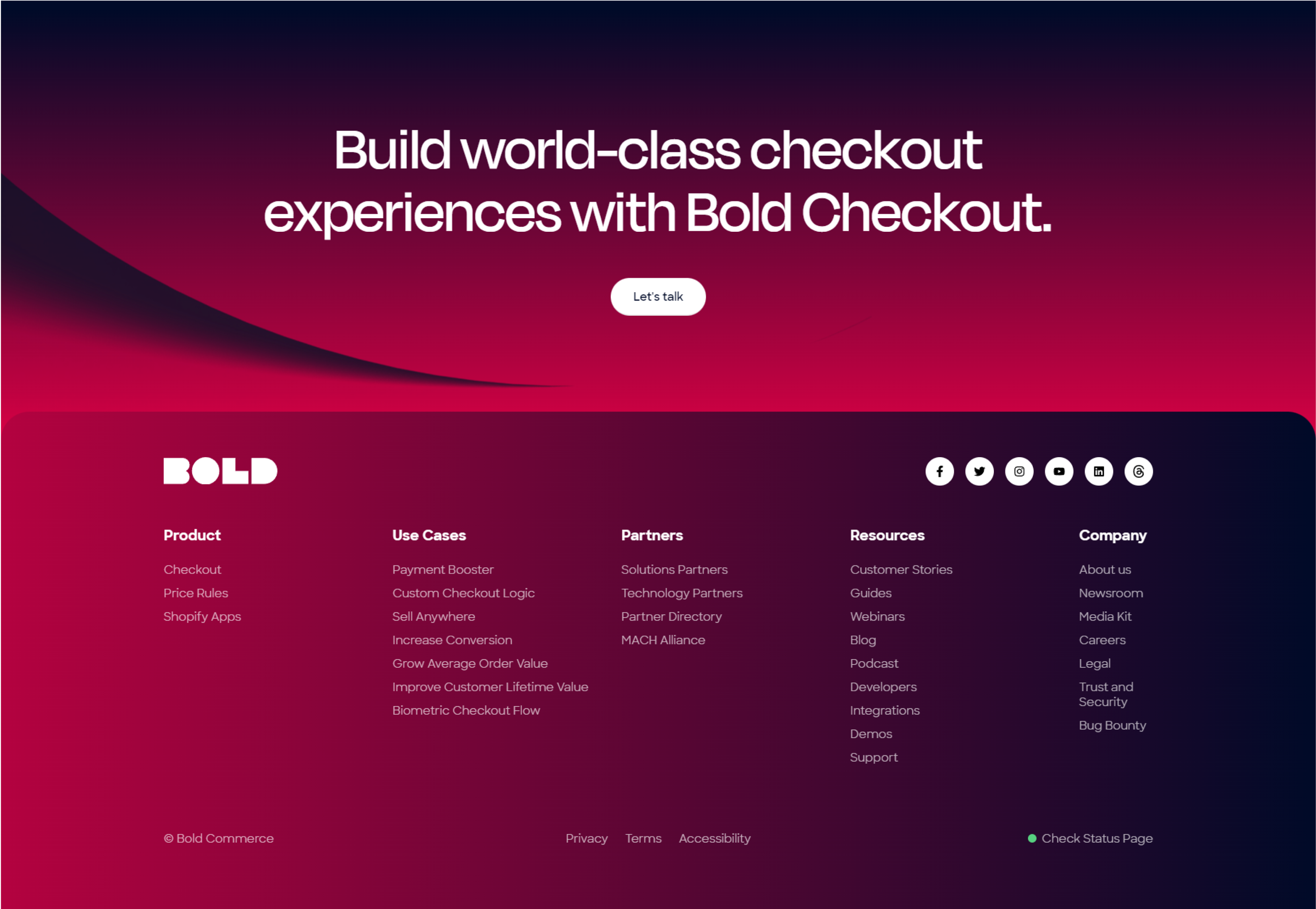 Bold Commerce's footer component