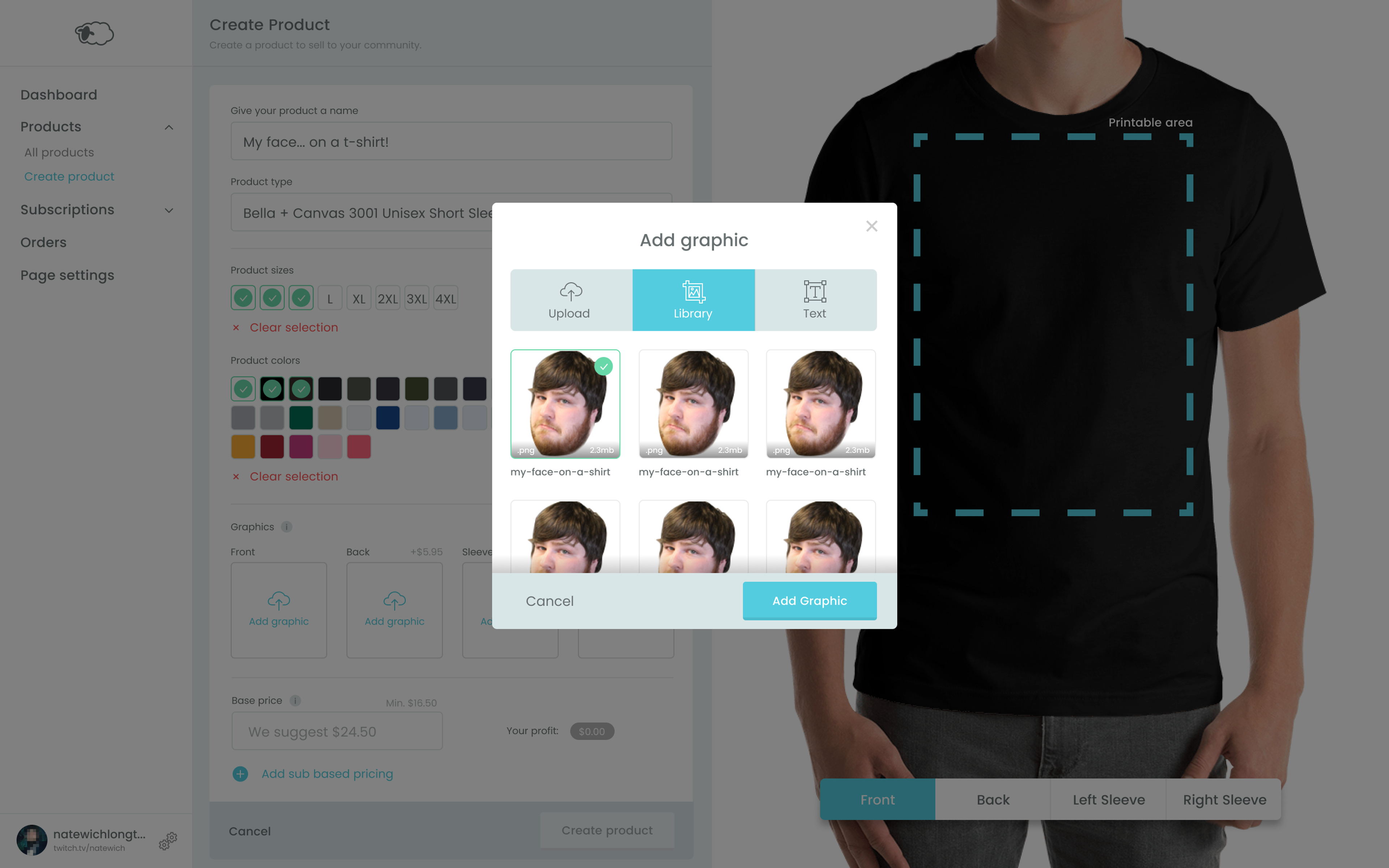 Flocker's product creation flow