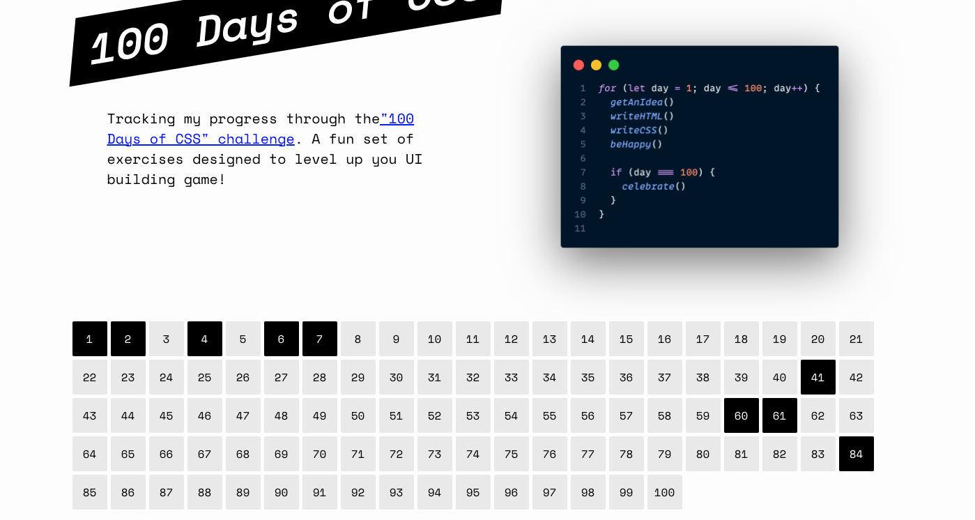 One Hundred Days CSS Challenge | Ryan Santos Portfolio