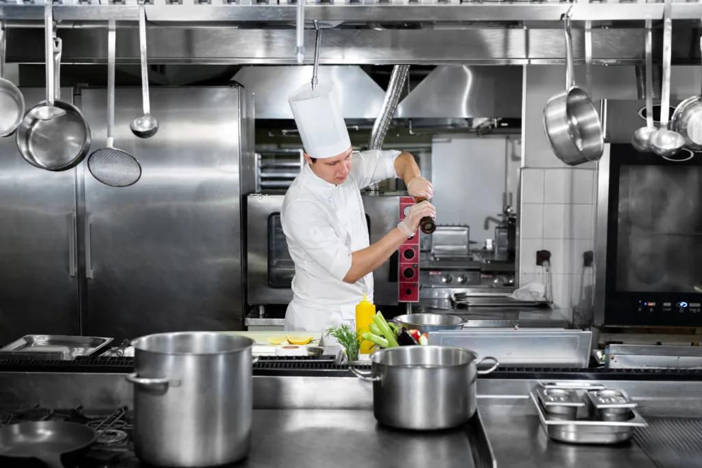 Restaurant chef using financed kitchen equipment