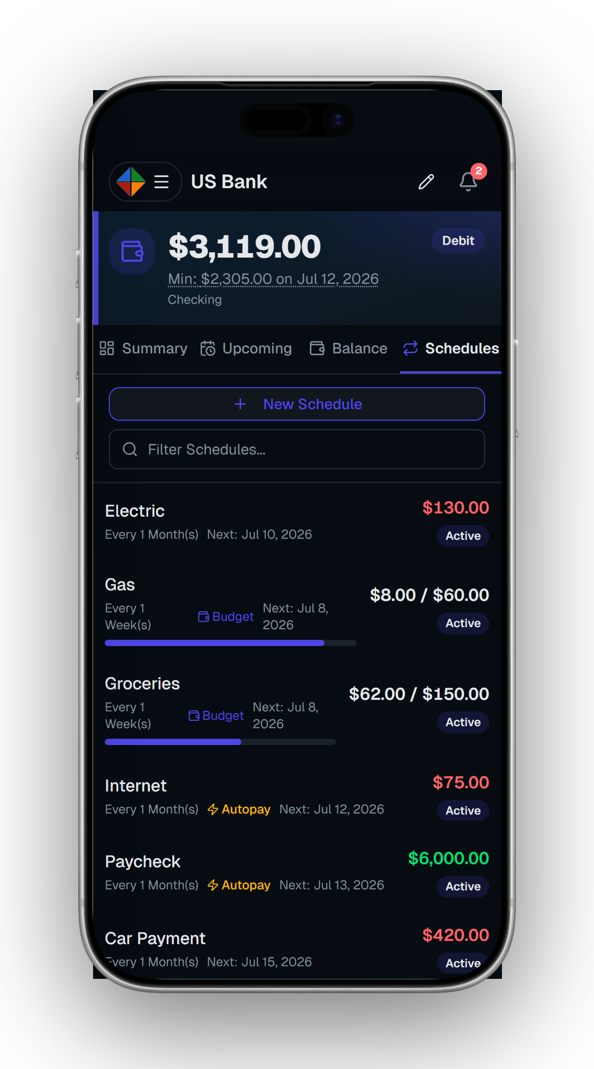 Scheduled Transactions