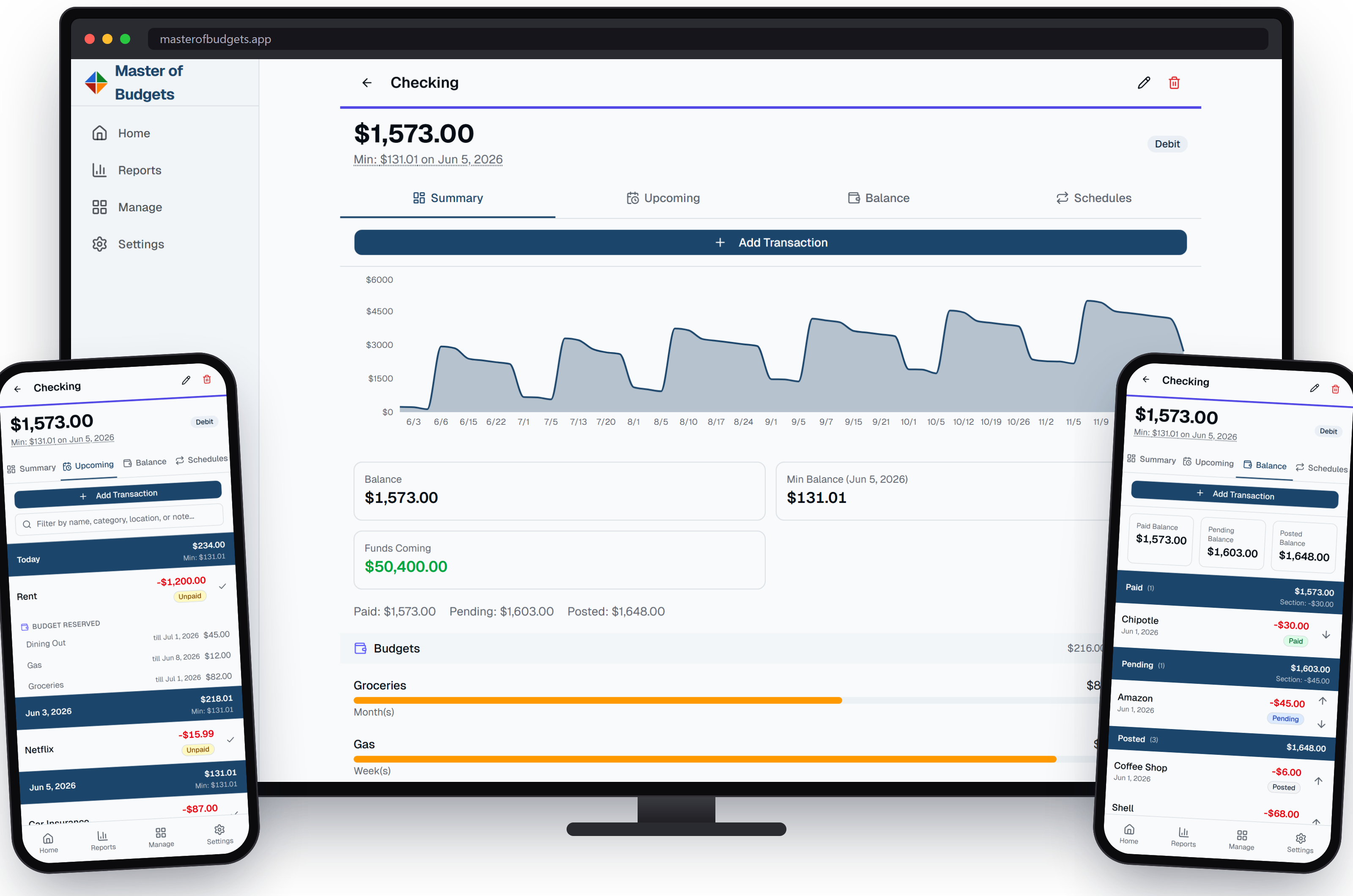 Master of Budgets on web and mobile