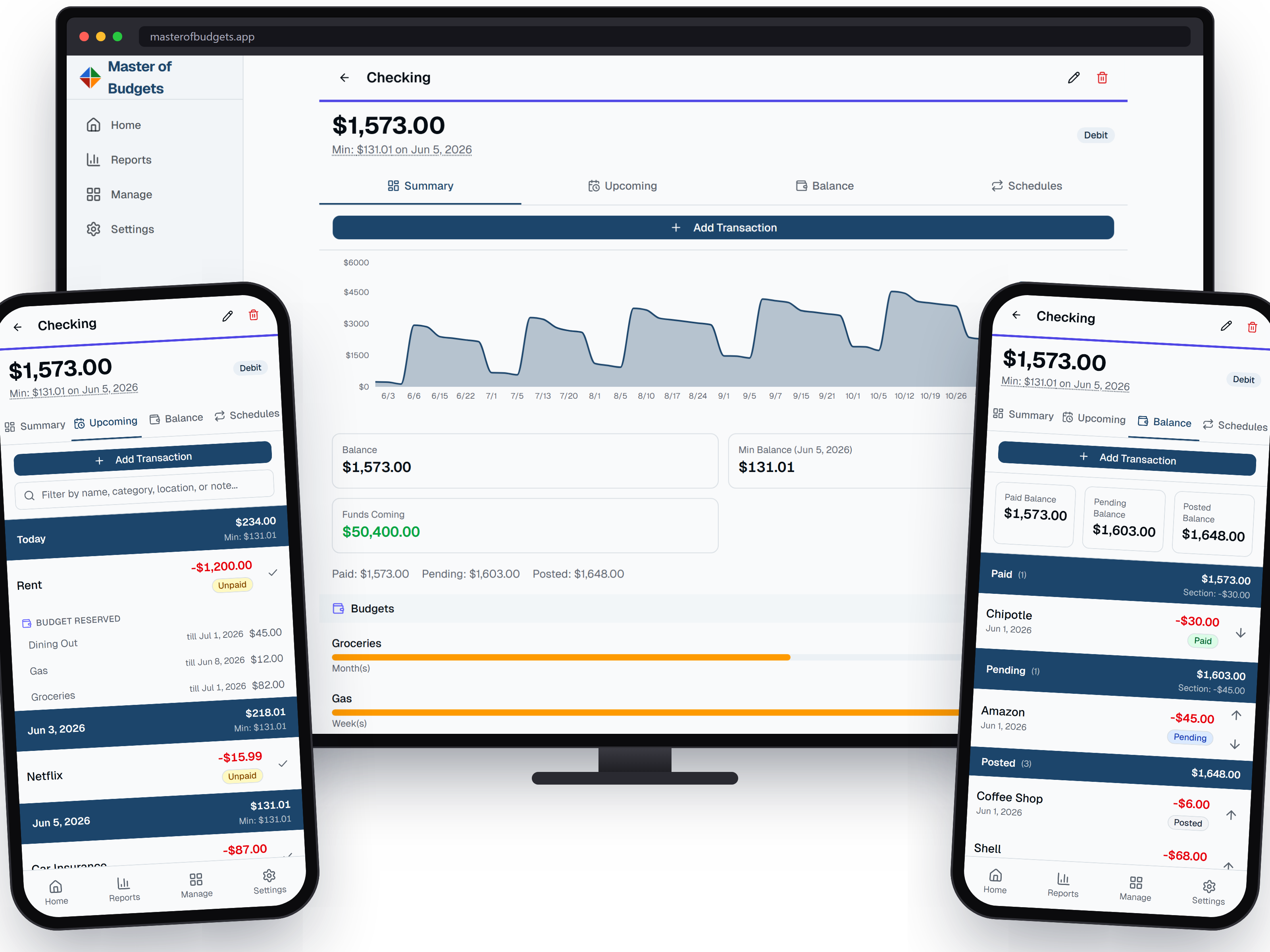 Master of Budgets on web and mobile