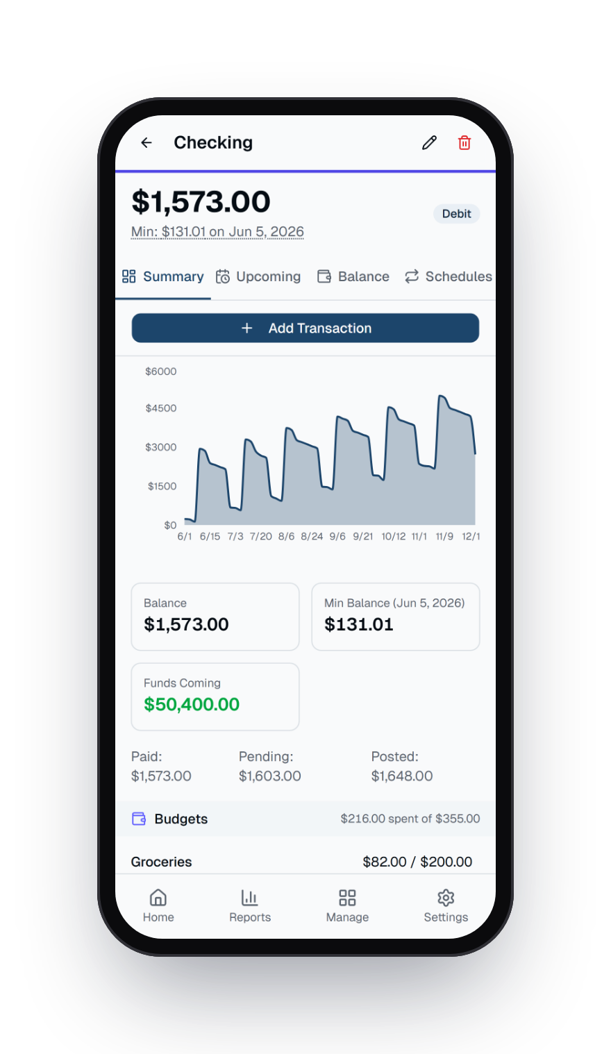 Future Balance Forecasting