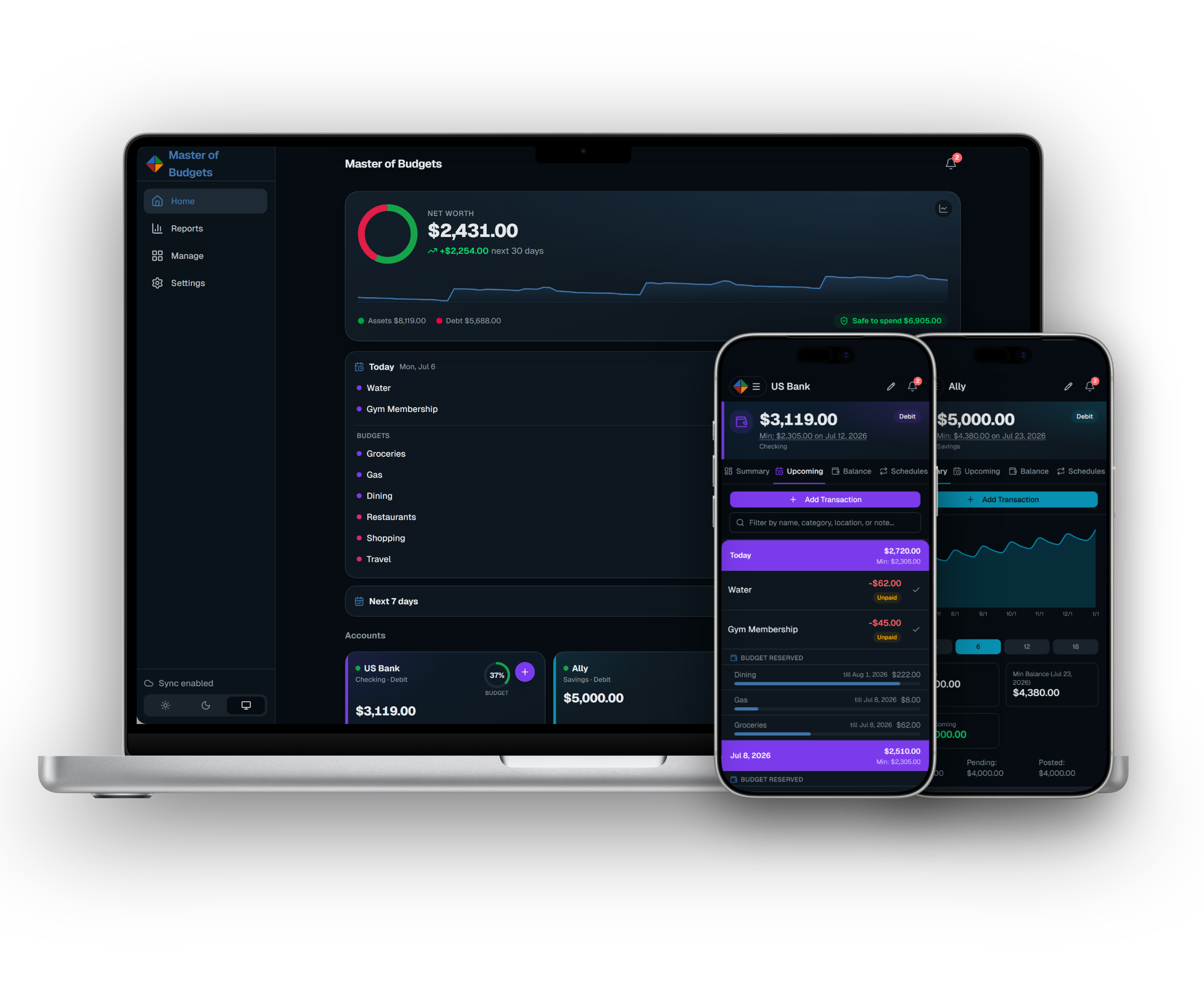 Master of Budgets on web and mobile