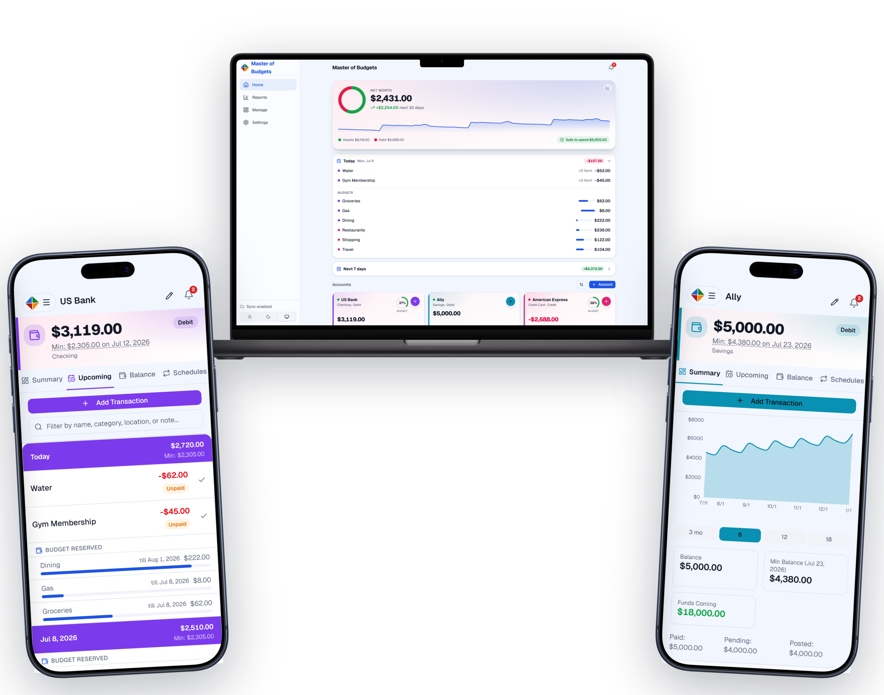 Master of Budgets on web and mobile