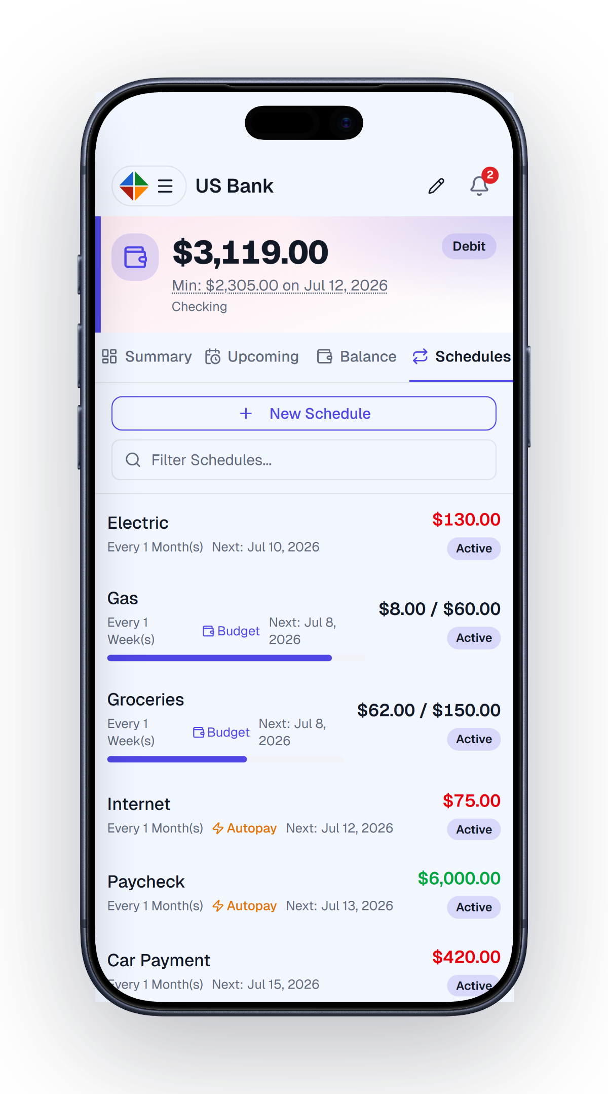 Scheduled Transactions