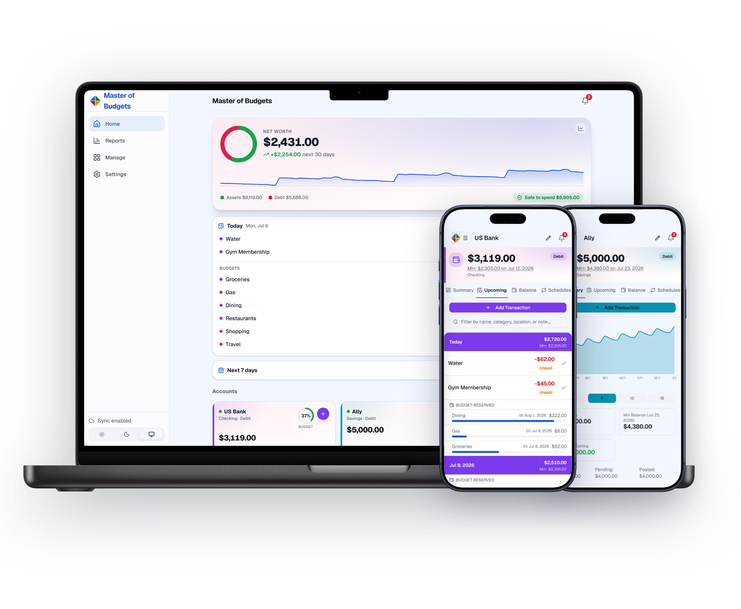 Master of Budgets on web and mobile
