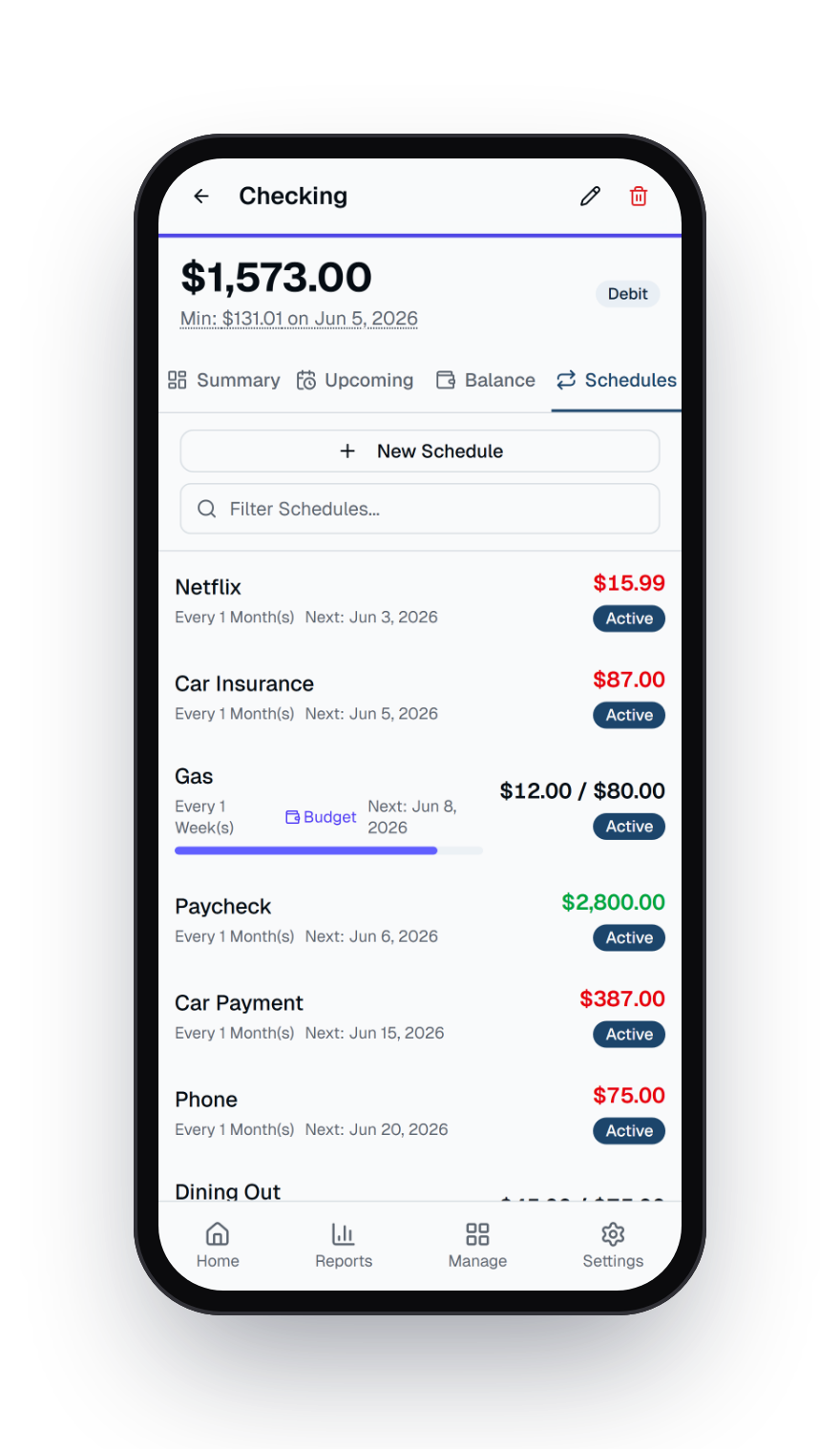 Scheduled Transactions