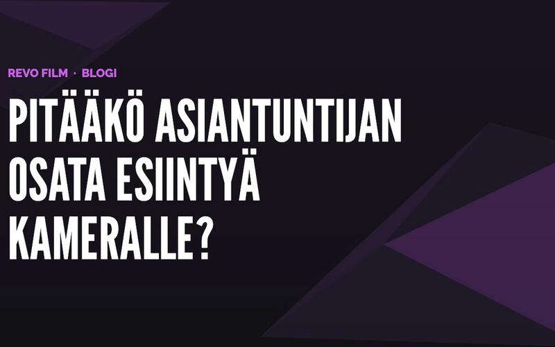 Pitääkö asiantuntijan osata esiintyä kameralle?