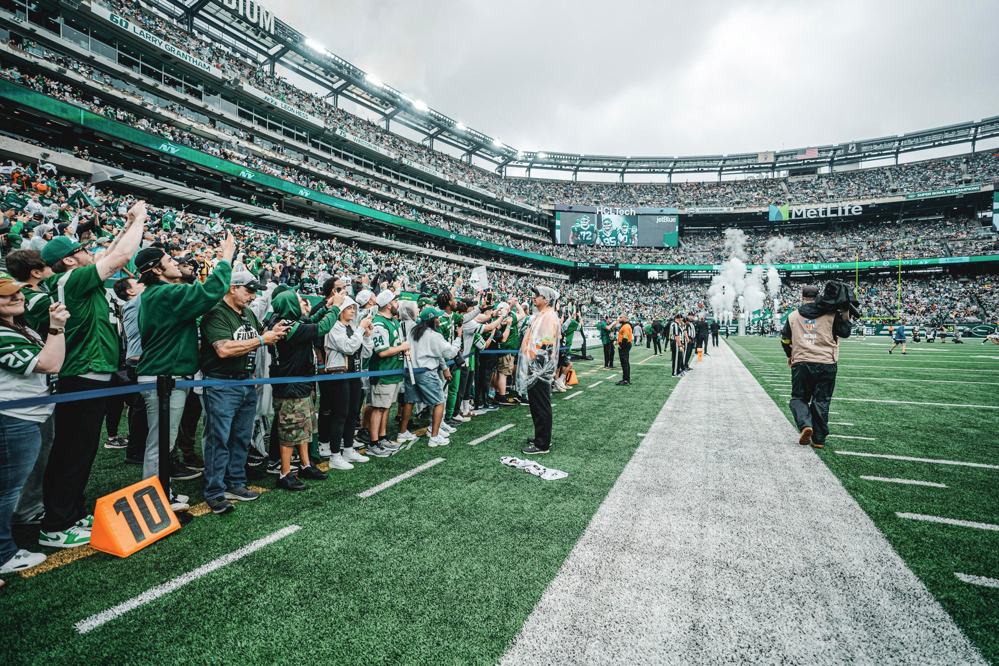 Spend Pregame on the Jets Sideline