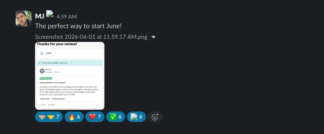 Slack screenshot from Ryan To (VN): high-quality leads on $83/mo plan