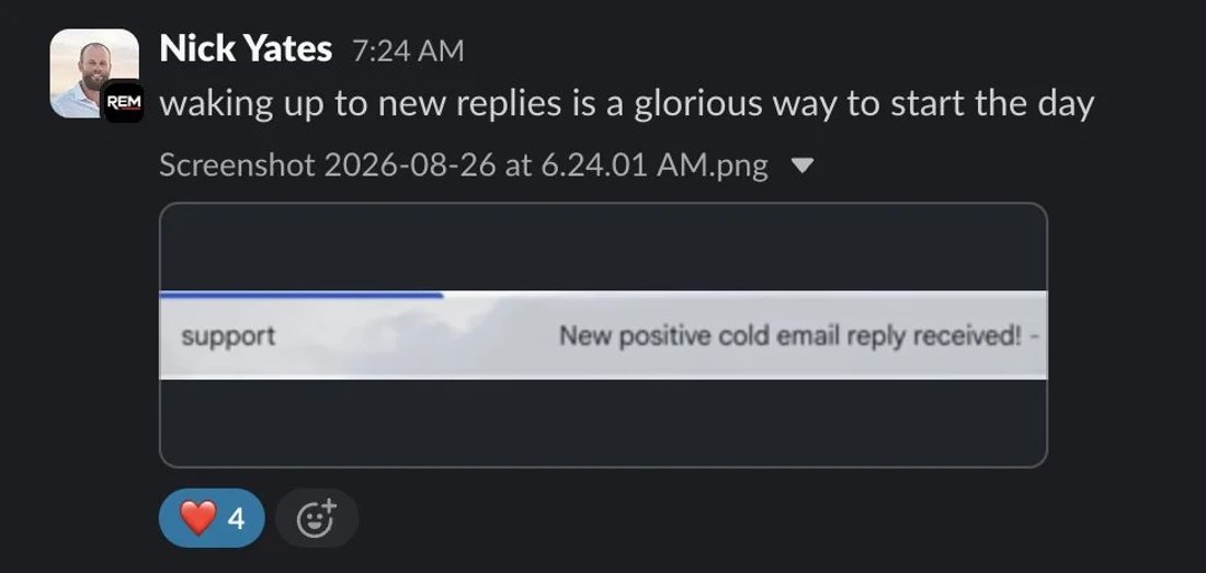 Slack screenshot from Nick Yates: new replies