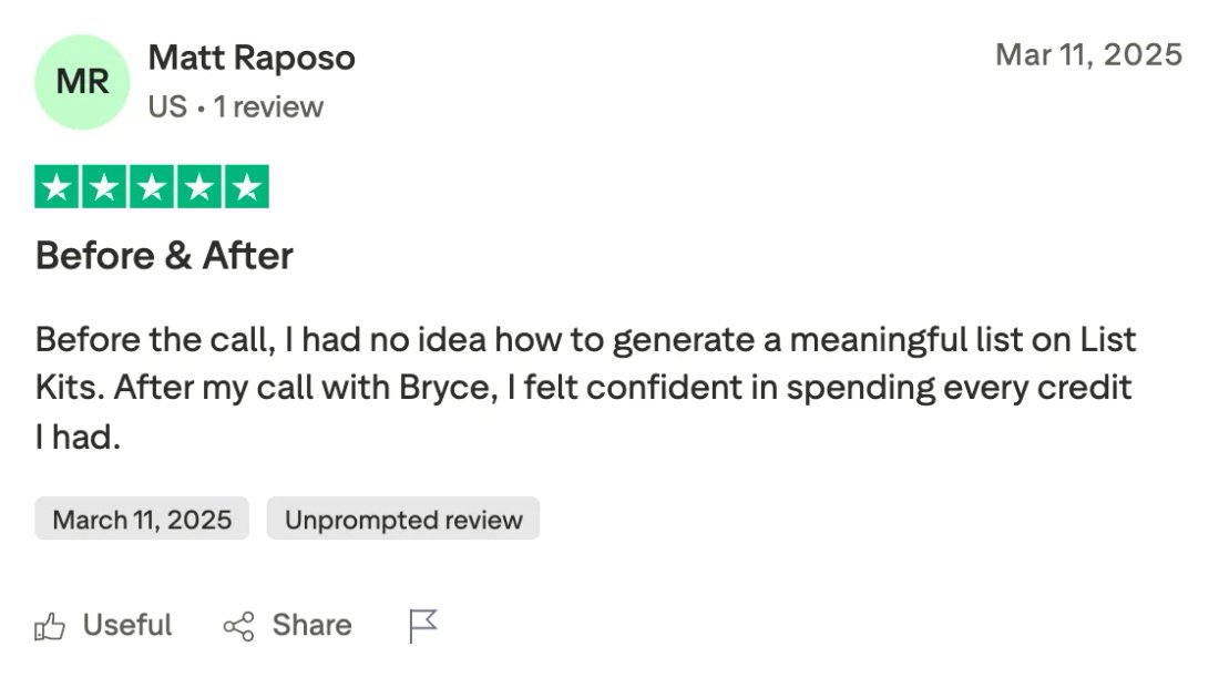 Trustpilot screenshot from Matt Raposo: Before & After
