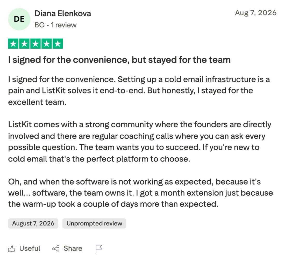 Trustpilot screenshot from Diana Elenkova: I signed for the convenience, but stayed for the team