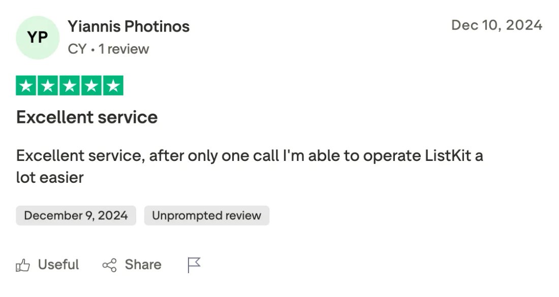 Trustpilot screenshot from Yiannis Photinos: Excellent service