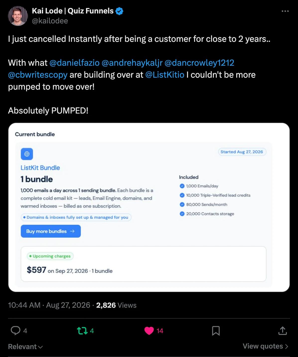 X screenshot from kailodee: Cancelled Instantly after almost 2 years