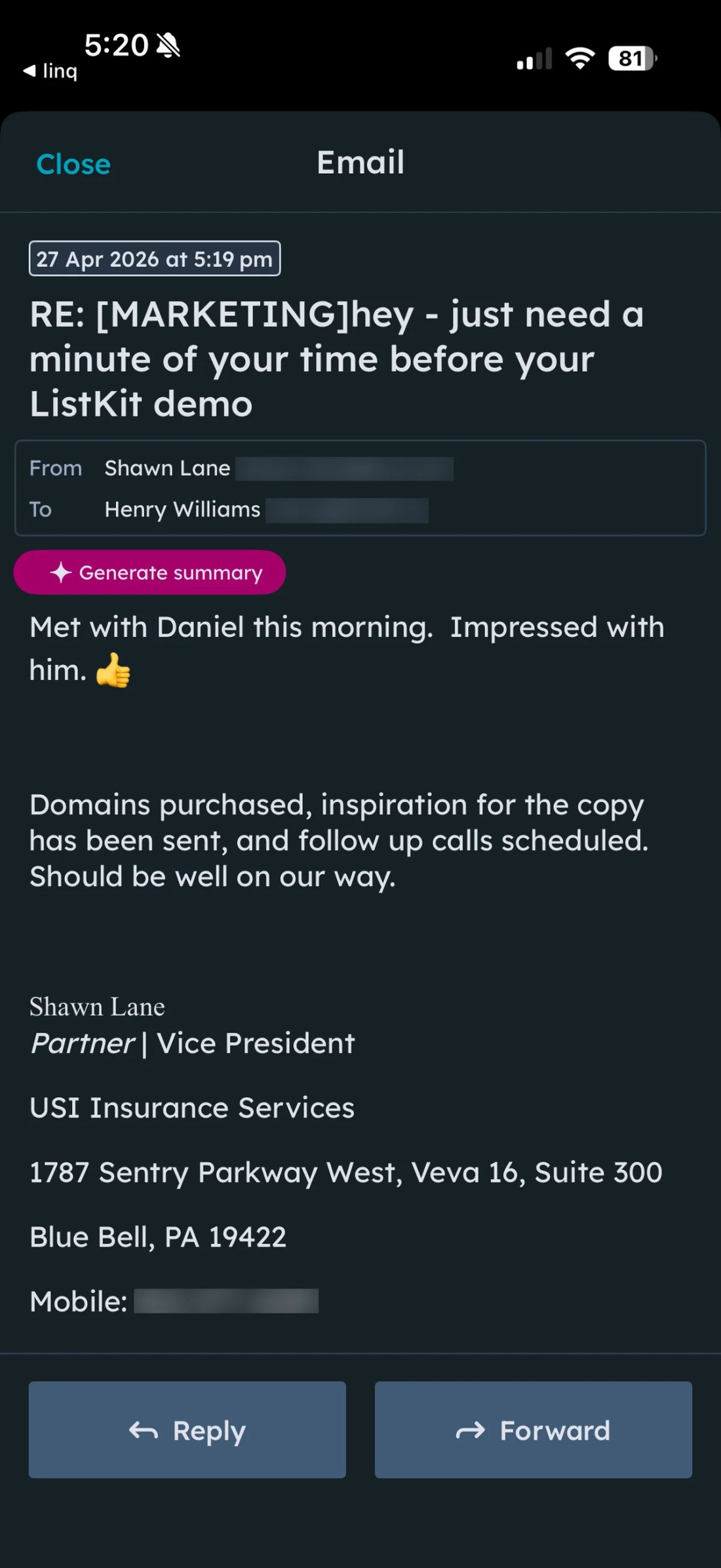 Slack screenshot from Shawn Lane: -
