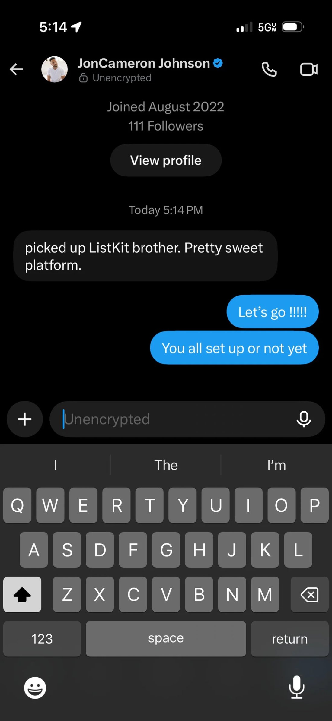 Slack screenshot from JonCameron Johnson: picked up ListKit