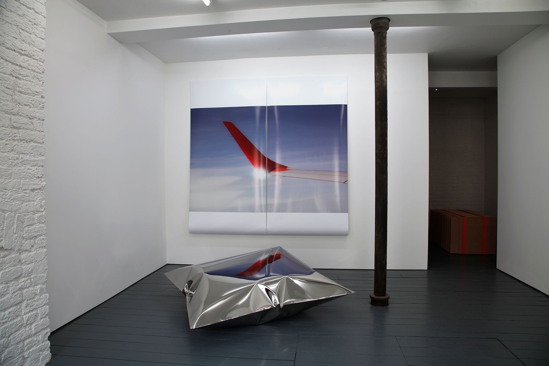 Installation view of untitled with inflated steel form, 2012