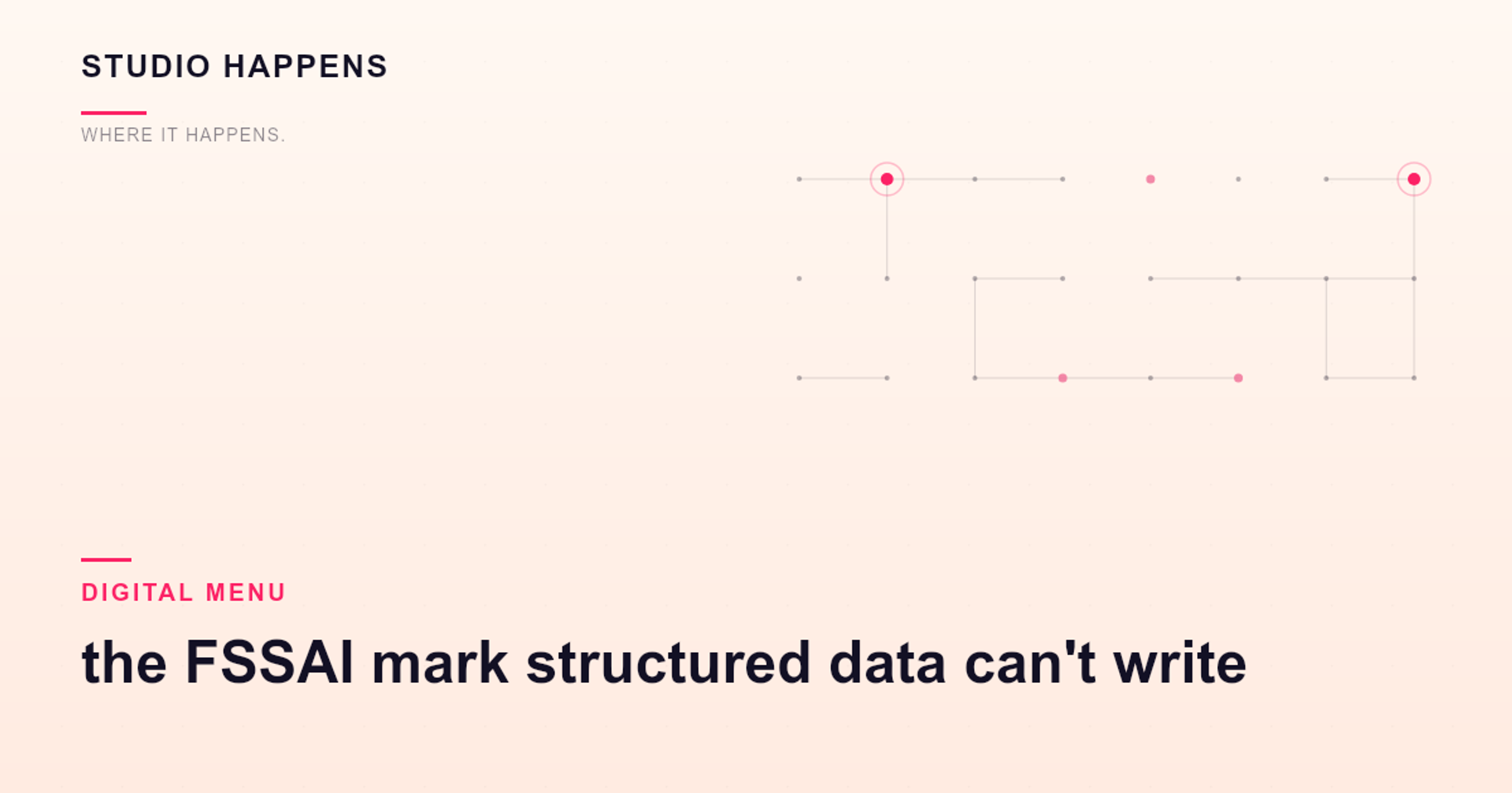 Veg and non-veg symbols on a digital menu: the FSSAI mark structured data can't write