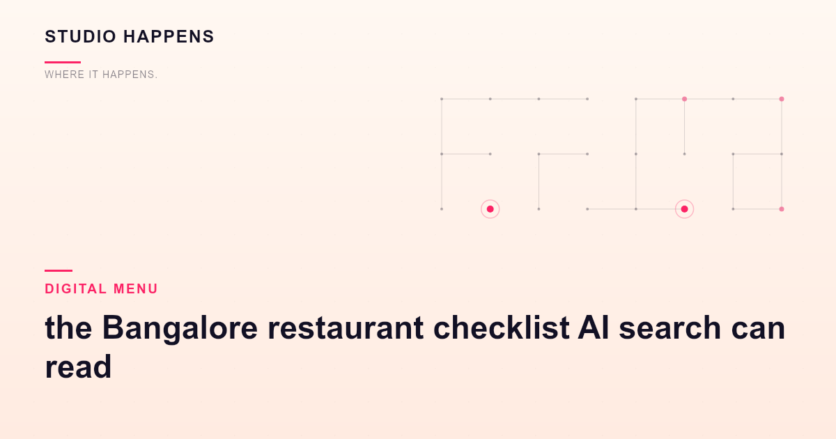 Allergen and diet tags on your digital menu: the Bangalore restaurant checklist AI search can read