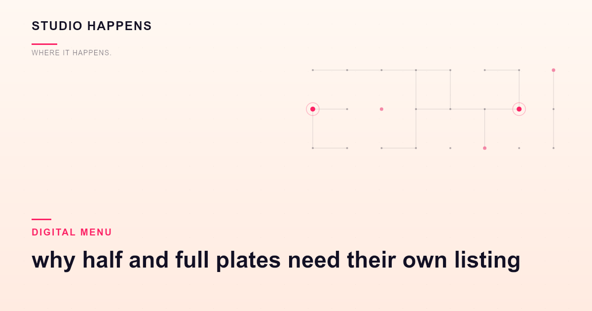 Portion pricing on a digital menu: why half and full plates need their own listing