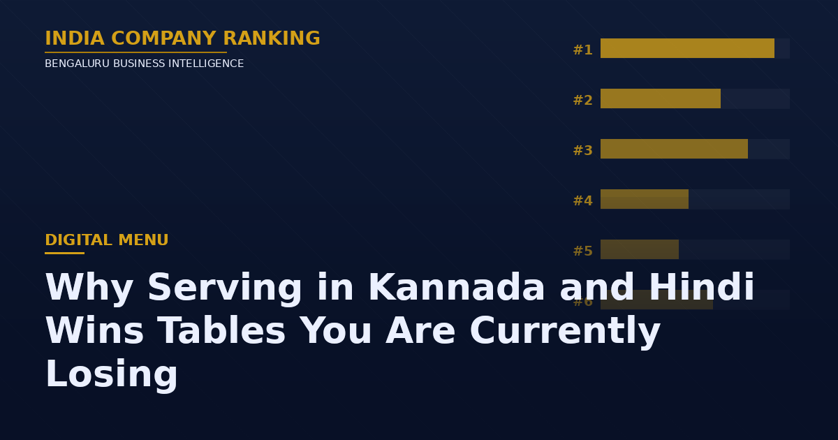 Multilingual Digital Menus for Bangalore Restaurants: Why Serving in Kannada and Hindi Wins Tables You Are Currently Losing