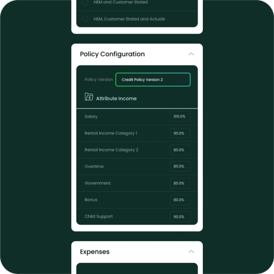 Xapii credit policy configuration