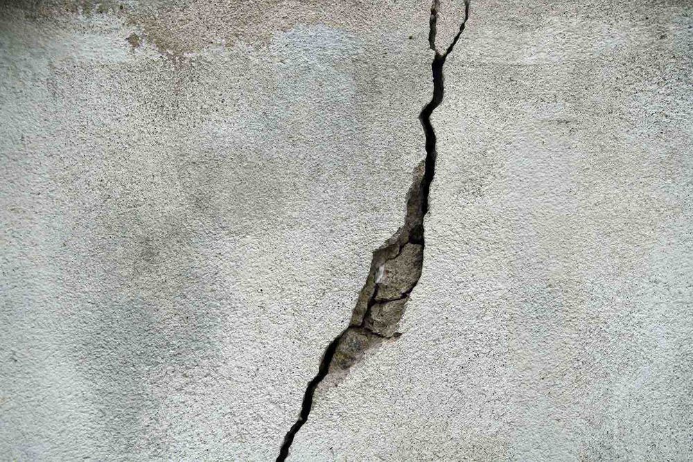 A crack in a wall. Looks bad.