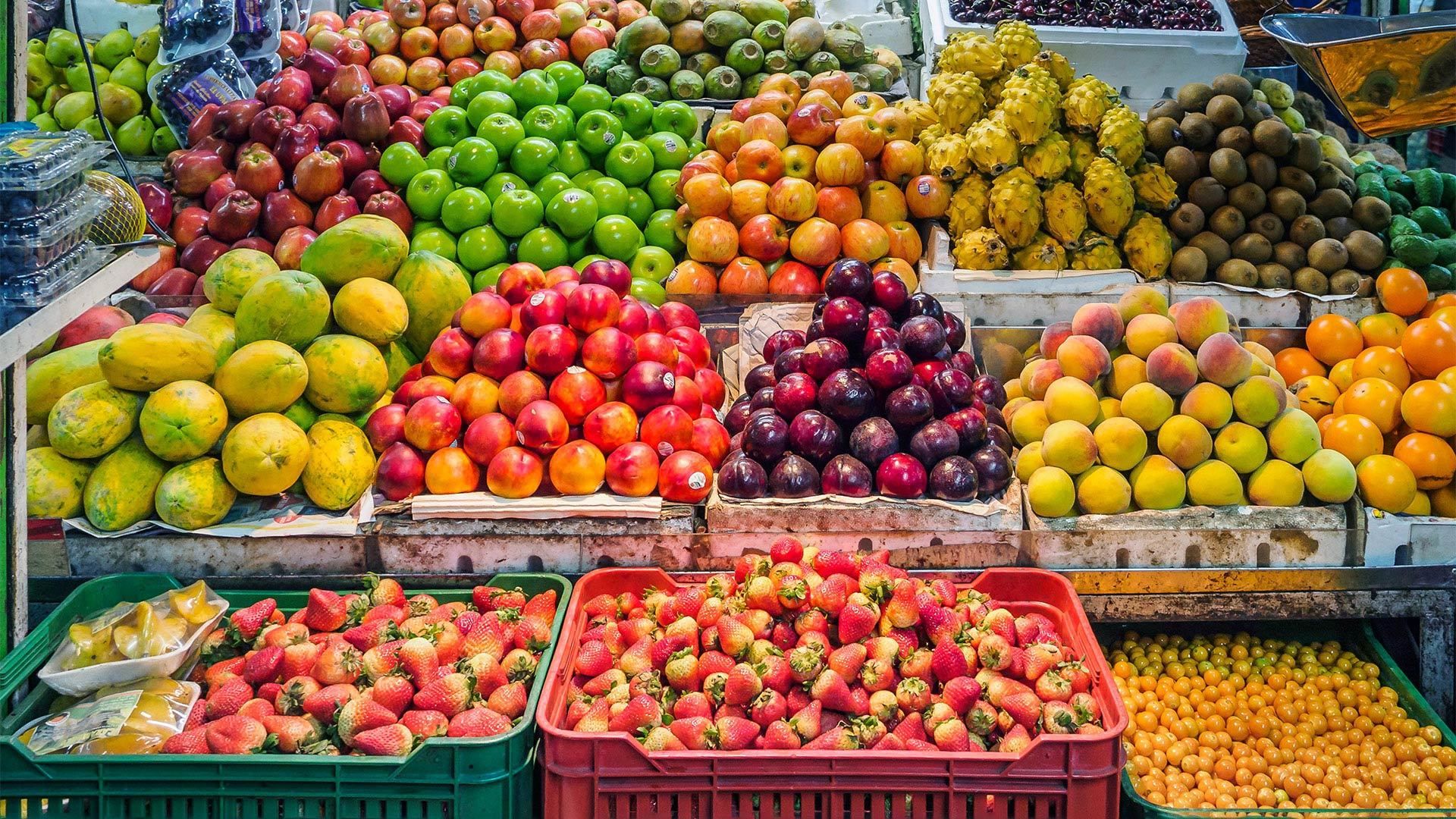 colourful fruit in a market 