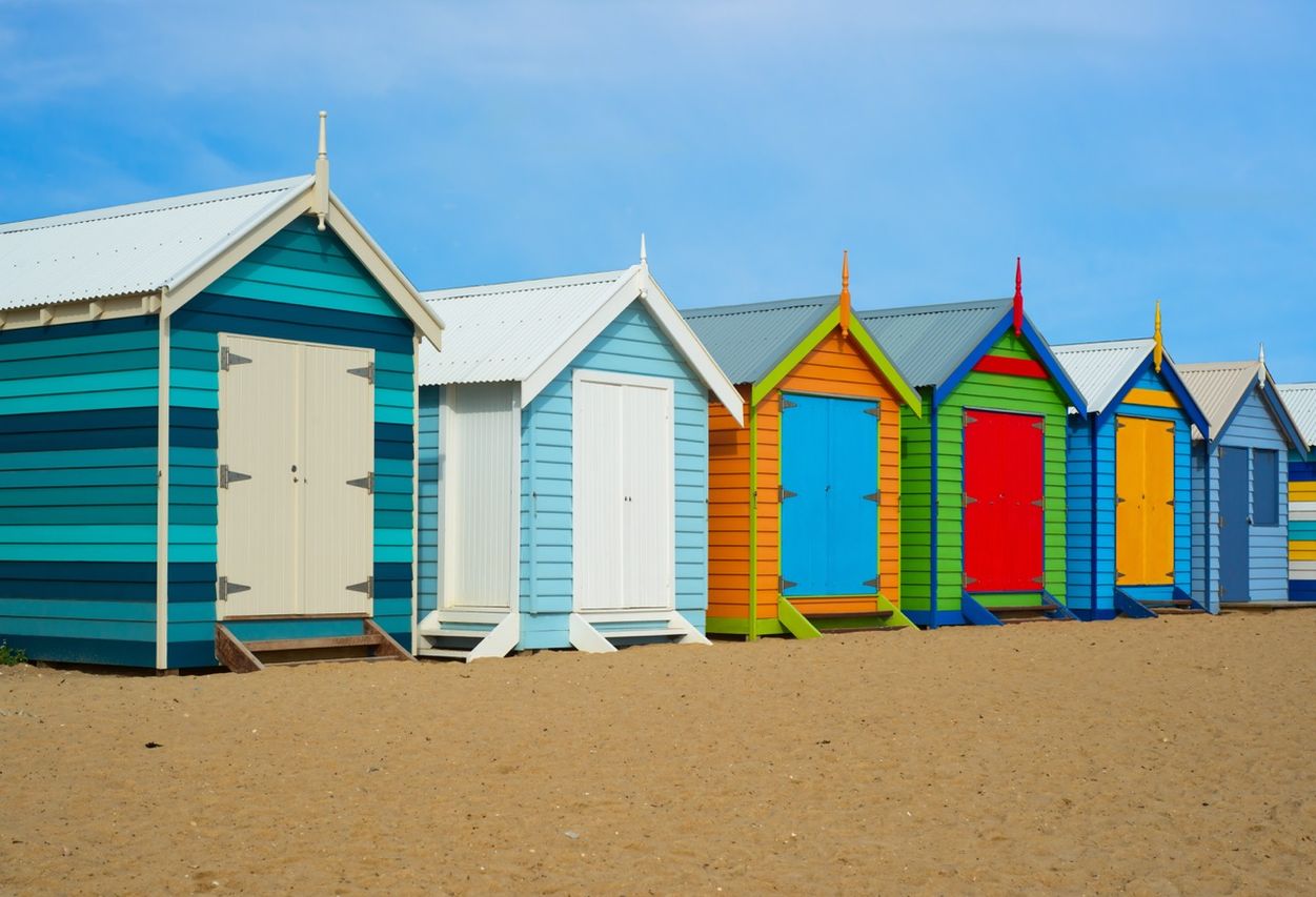 A row of beach sheds