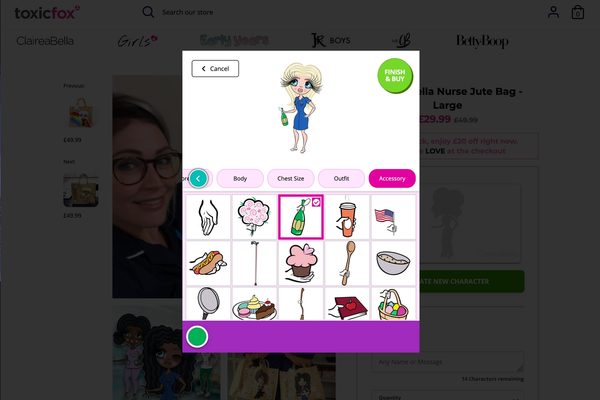 toxic fox customisation user flow