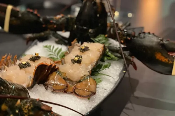 Lobster sashimi with caviar at KUT SEOUL