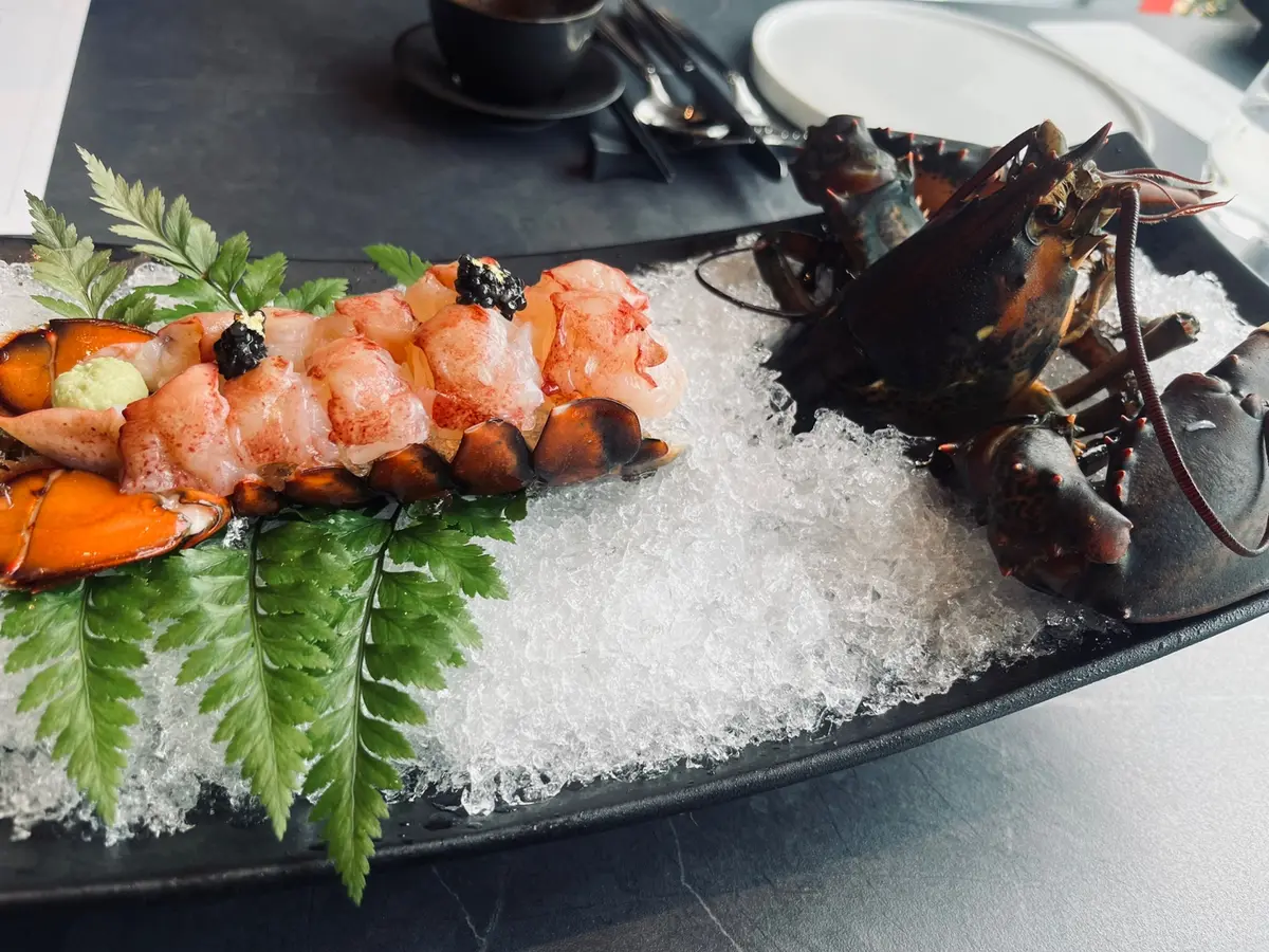 KUT SEOUL lobster sashimi served with caviar