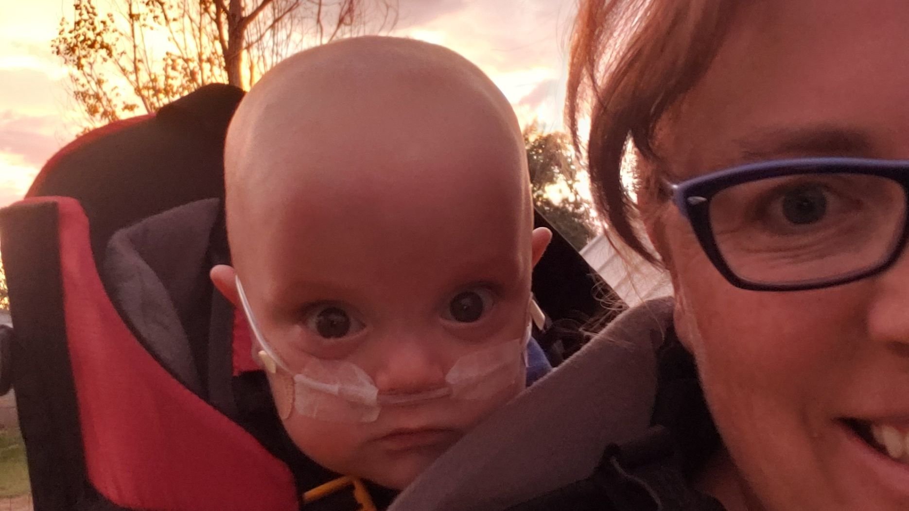 renown childrens hospital patient and mom take a hike outside