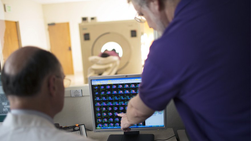 Renown technicians reviewing radiology images