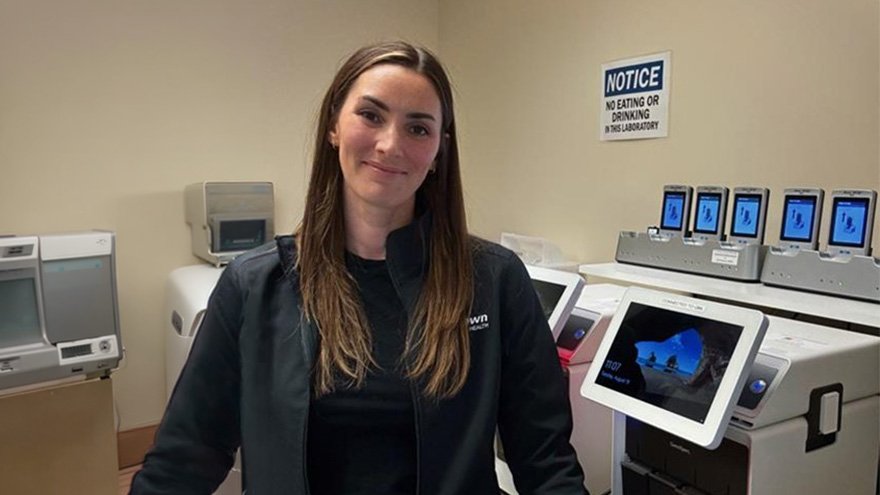Breanna VanDyck posing with medical equipment