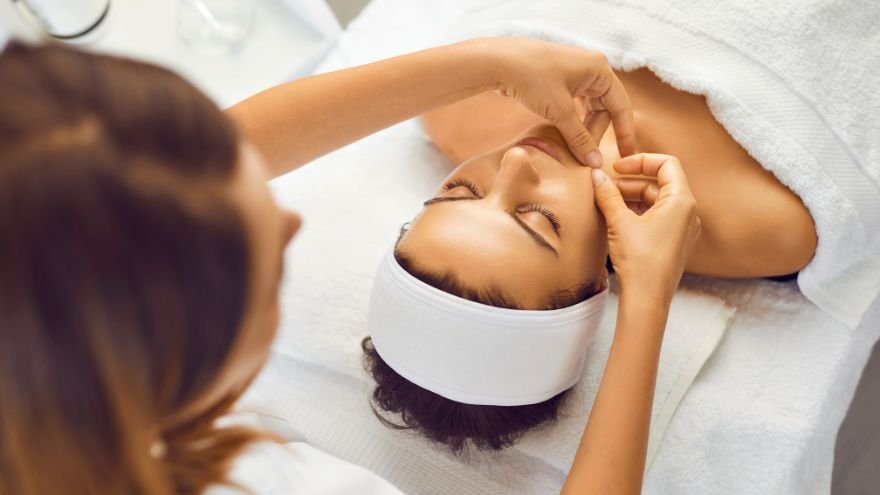 Woman having a relaxing facial