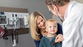 Renown pediatric doctor examining patient