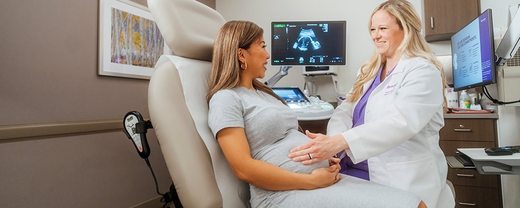 Renown provider examining pregnant patient
