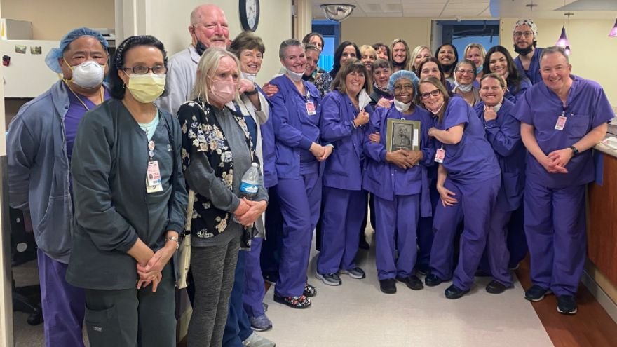 A team of Labor and Delivery providers posing for a group photo.