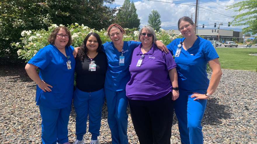 A group of imaging professionals at Renown pose for a group photo.