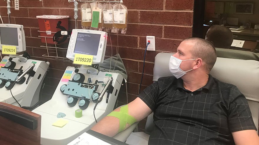 Thomas donating convalescent plasma for covid 19 research