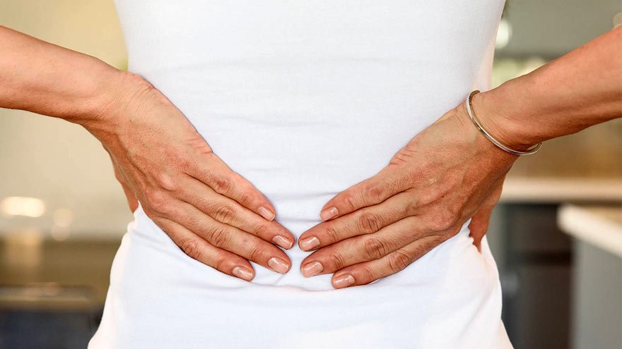 A person with back pain 