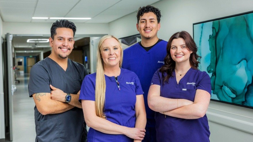 Renown team stands in hallway at South Meadows Medical Center
