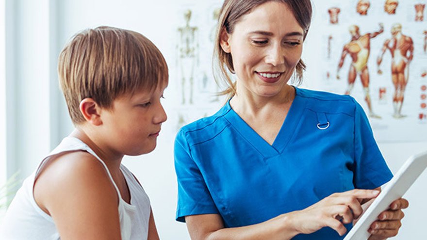 provider examining child